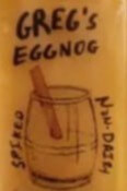 First ever batch of eggnog with custom printed labels